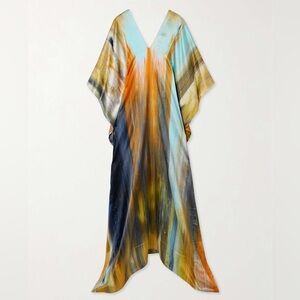 OSCAR DE LA RENTA Printed satin gown Multicolor Maxi Dress